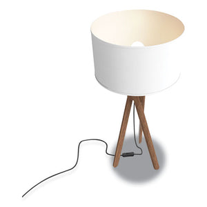 Essentials Led Wood Table Lamp, 26.18" H, Espesso-white