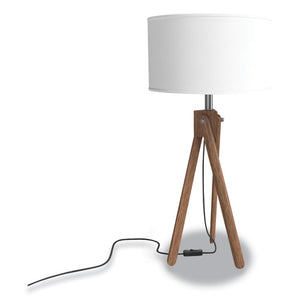 Essentials Led Wood Table Lamp, 26.18" H, Espesso-white