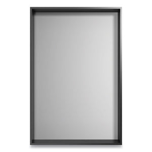 Plastic Frame Wall Mirror, Rectangular, Black Frame, 30.78 X 4.96 X 41.5