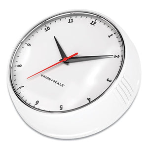 Essentials Mid-century Round Wall Clock, 9.5" Overall Diameter, White Case, 1 Aa (sold Separately)