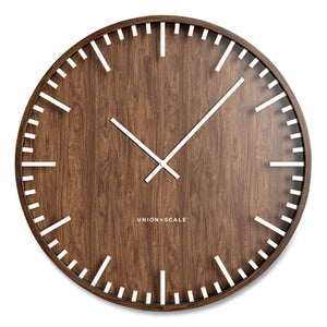 Essentials Round Wood Wall Clock, 15.7" Overall Diameter, Espresso Brown Case, 1 Aa (sold Separately)