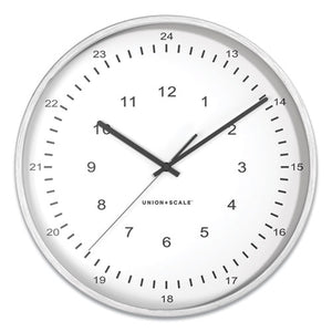 Essentials 12-24 Atomic Round Wall Clock, 12" Overall Diameter, Gray Case, 1 Aa (sold Separately)