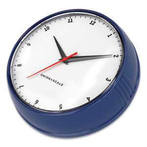 Essentials Mid-century Round Wall Clock, 9.5" Overall Diameter, Navy Blue Case, 1 Aa (sold Separately)