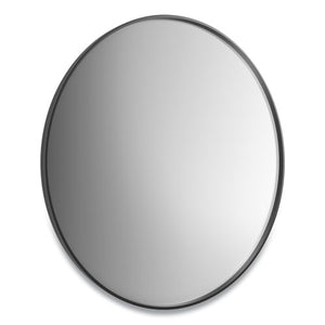 Aluminum Frame Wall Mirror, Round, Black Frame, 31.5" Dia