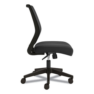 Essentials Mesh Back Fabric Task Chair, Supports Up To 275 Lb, Black Fabric Seat, Black Mesh Back, Black Base