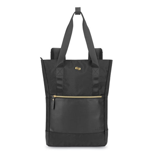 Parker Hybrid Tote-backpack, Holds Laptops 15.6", 3.75 X 16.5 X 16.5, Black-gold