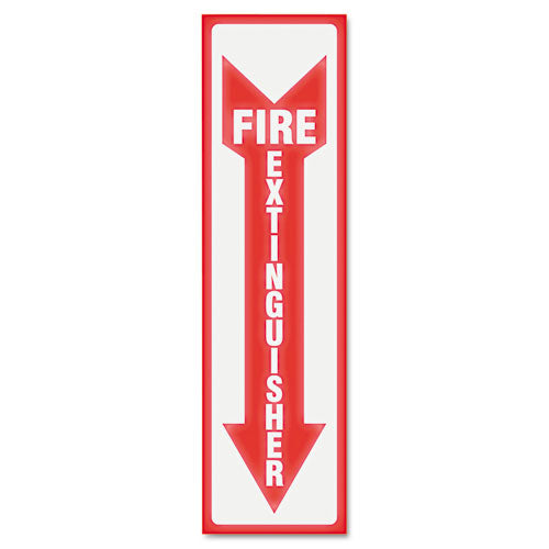 ESUSS4793 - Glow In The Dark Sign, 4 X 13, Red Glow, Fire Extinguisher