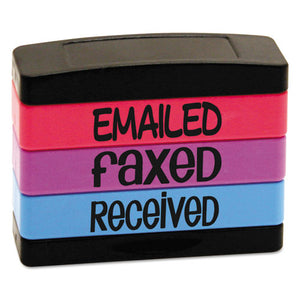 ESUSS8800 - Stack Stamp, Emailed, Faxed, Received, 1 13-16 X 5-8, Assorted Fluorescent Ink