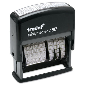 ESUSSE4817 - Trodat Economy 12-Message Stamp, Dater, Self-Inking, 2 X 3-8, Black