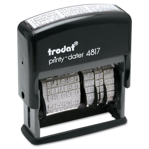 ESUSSE4817 - Trodat Economy 12-Message Stamp, Dater, Self-Inking, 2 X 3-8, Black