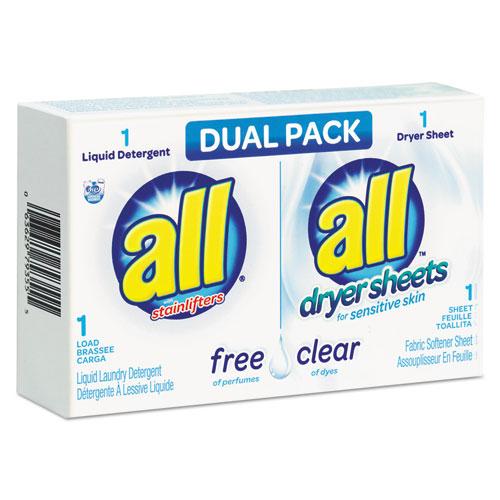 ESVEN2979355 - Free Clear He Liquid Laundry Detergent-dryer Sheet Dual Vend Pack, 100-ctn