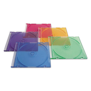 ESVER94178 - Cd-dvd Slim Case, Assorted Colors, 50-pack
