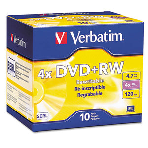 ESVER94839 - Dvd+rw Discs, 4.7gb, 4x, W-slim Jewel Cases, Pearl, 10-pack