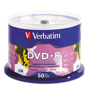 ESVER95136 - Inkjet Printable Dvd+r Discs, White, 50-pack