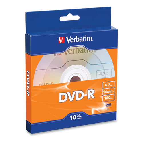 ESVER97957 - DVD-R RECORDABLE DISC, 4.7GB, 16X, SILVER, 10-PACK