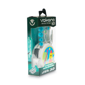 Space Series Kids Stereo Earbuds, Animated Rocket And Flying Saucer Theme, Gray-multicolor