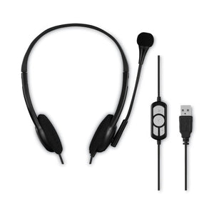 Chat Series Stereo Computer Headset With Usb-a Connectivity, Binaural, Over-the-head, Black