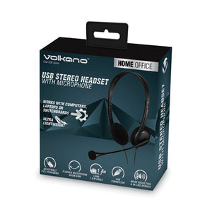 Chat Series Stereo Computer Headset With Usb-a Connectivity, Binaural, Over-the-head, Black