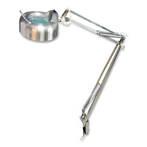Full-spectrum Florescent Swing-tilt-arm Magnifier Task Lamp With Surface Clamp, 32" To 51" High, Brushed Nickel