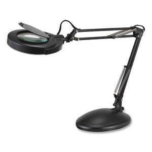 Full-spectrum Florescent Tilt-arm Magnifier Task Lamp, Base-clamp Option, 10" To 19" High, Black