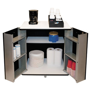 ESVRT35157 - Refreshment Stand, Two-Shelf, 29 1-2w X 21d X 33h, Black-white