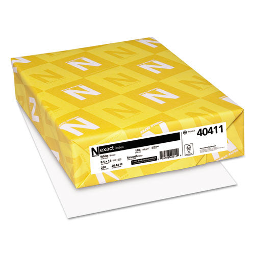 ESWAU40411 - Exact Index Card Stock, 110lb, 94 Bright, 8 1-2 X 11, White, 250 Sheets