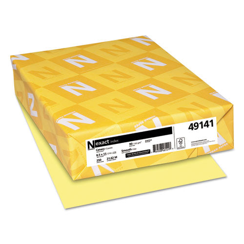 ESWAU49141 - Exact Index Card Stock, 90lb, 8 1-2 X 11, Canary, 250 Sheets