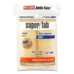 Jumbo-koter Professional Super-fab Removable Roller, 4.5" Synthetic Knit Fabric, 0.75" Core, 0.5" Nap, Golden Yellow, 2-pack