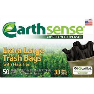 ESWBIGES6FTL50 - Large Trash Bags, 33gal, .75mil, 32.5 X 40, Black, 50 Bags-box