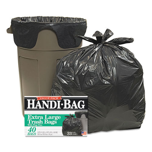 ESWBIHAB6FTL40 - Super Value Pack Trash Bags, 33gal, .65mil, 32.5 X 40, Black, 40-box