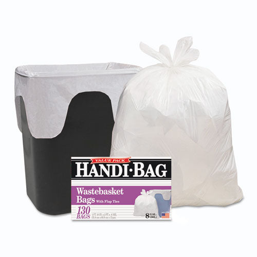 ESWBIHAB6FW130CT - Handi-Bag Super Value Pack, 8gal, 0.6mil, 22 X 24, White, 130-box, 6 Box-carton