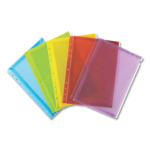 Zip Pouch, Fits Most Three-ring Binders, Assorted Colors