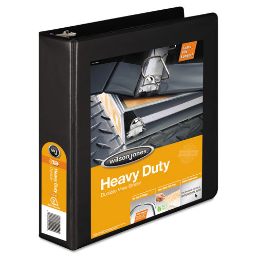 ESWLJ38544B - Heavy-Duty D-Ring View Binder W-extra-Durable Hinge, 2" Cap, Black