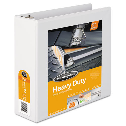 ESWLJ38549W - Heavy-Duty D-Ring View Binder W-extra-Durable Hinge, 3" Cap, White