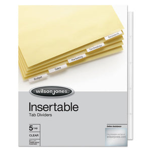 Insertable Tab Dividers, 3-hole Punched, 5-tab, 11 X 8.5, Buff