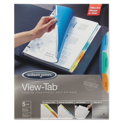 ESWLJ55065 - View-Tab Transparent Index Dividers, 5-Tab, Rectangle, Letter, Assorted