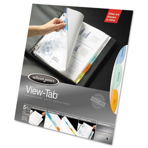 Top-loading View-tab Sheet Protectors, 5-tab, Letter, Multicolor Tabs