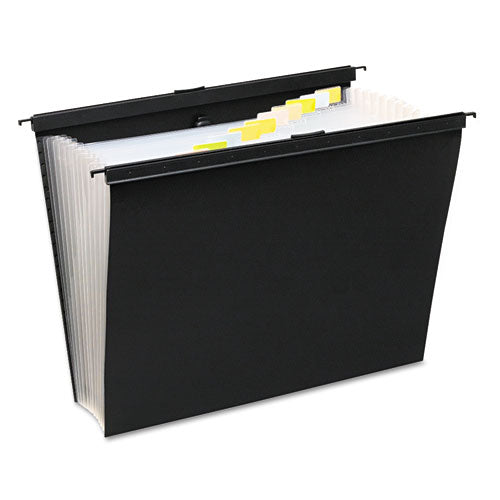 ESWLJ68205 - Slide-Bar Expanding Pocket File, 13 Pockets, Poly, Letter, Black