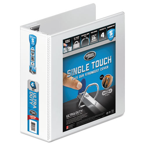 Ultra Duty D-ring View Binder With Extra-durable Hinge, 3 Rings, 4" Capacity, 11 X 8.5, White