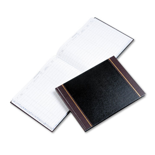 ESWLJS491 - Detailed Visitor Register Book, Black Cover, 208 Ruled Pages, 9 1-2 X 12 1-4