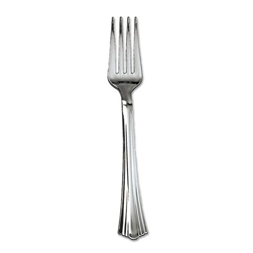 ESWNA610155 - Heavyweight Plastic Forks, Reflections Design, Silver, 600-carton