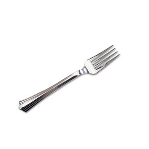 ESWNA61080 - Reflections Heavyweight Plastic Utensils, Fork, Silver, 80-box