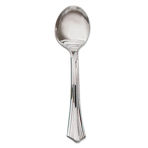 ESWNA640155 - Heavyweight Plastic Soup Spoons, Silver, 5-3-4 In., Reflections Design, 600-case