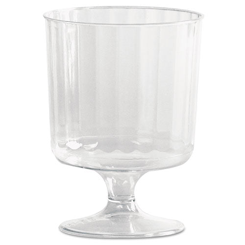 ESWNACCW5240 - Classic Crystal Plastic Wine Glasses On Pedestals, 5 Oz., Clear, Fluted, 10-pack