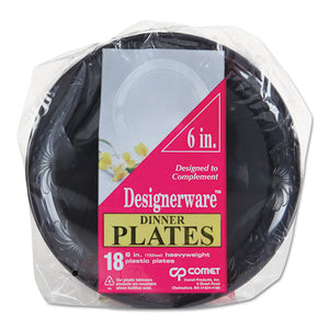 ESWNADWP6180BK - Designerware Plastic Plates, 6 Inches, Black, Round, 10-pack