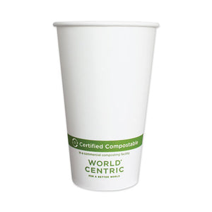 Paper Hot Cups, 16 Oz, White, 1,000-carton