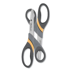 Titanium Ultrasmooth Scissors, Blunt Tip, 8" Long, 3.5" Cut Length, Gray-yellow Straight Handle, 2-pack