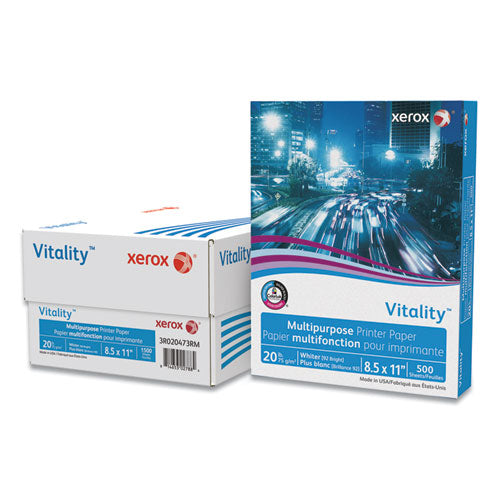 Vitality Multipurpose Print Paper, 92 Bright, 20lb, 8.5 X 11, White, 500 Sheets-ream, 3 Reams-carton