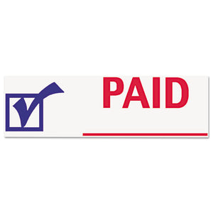 Two-color Title Stamp, Paid, Blue-red