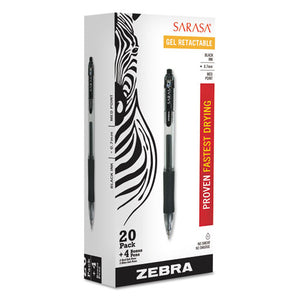 ESZEB14680 - Sarasa Retractable Gel Pen, Black Ink, Medium, 24-pack